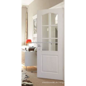 Moderne Arch Top White Französisch Tür mit Klarglas